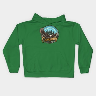 summer forest wild life camping Kids Hoodie